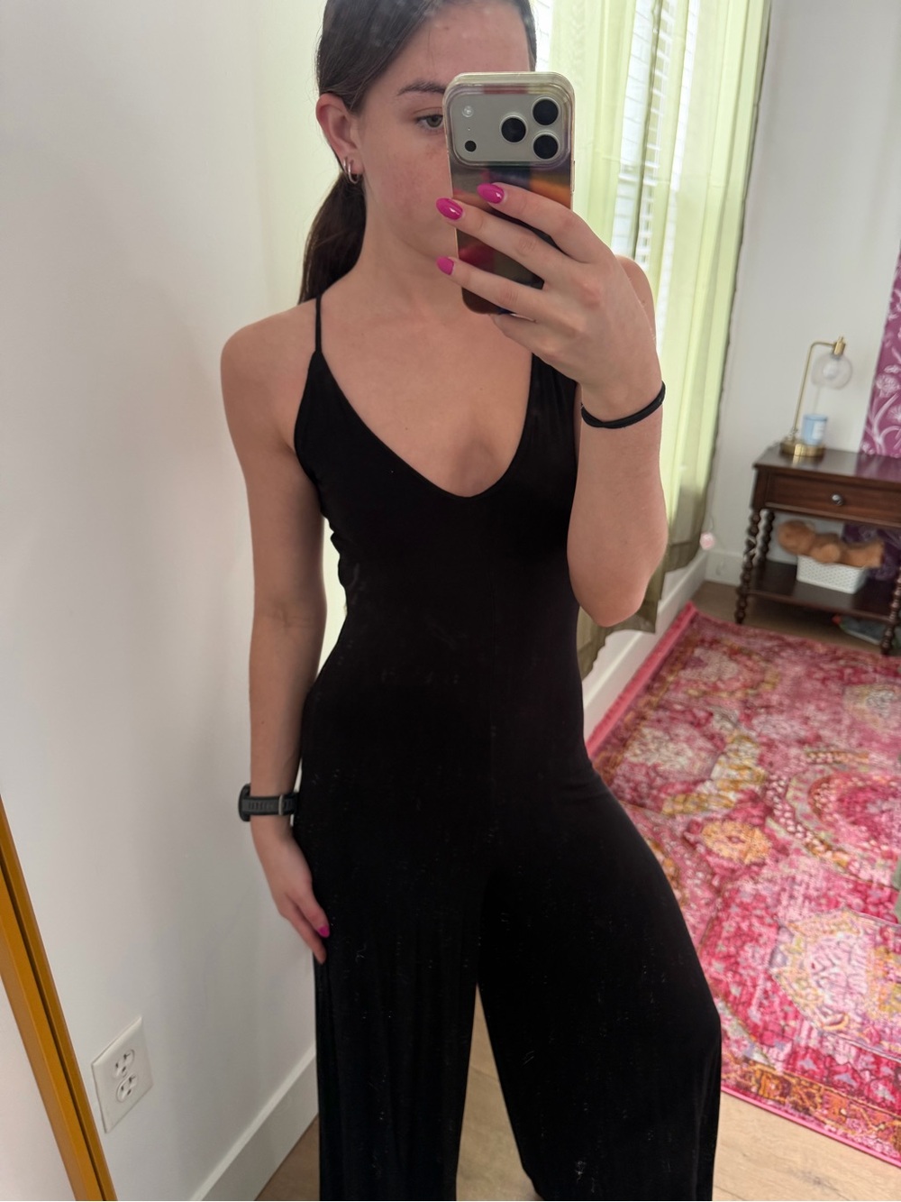 Steve Madden Black Sleeveless V-Neck Jumpsuit